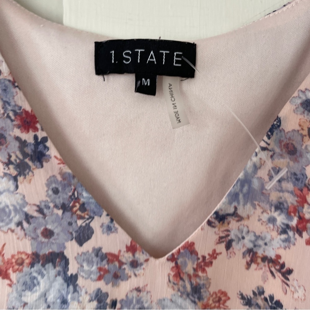 1. State Light Pink & Blue Purple Floral Top - Picture 6 of 9